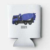 コンクリートミキシング輸送トラックの漫画 缶クーラー (裏面)