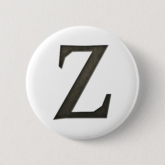 コンクリートモノグラム文字Z 缶バッジ (正面)