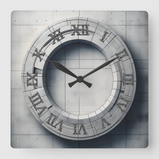 コンクリートリング スクエア壁時計 (正面)