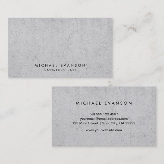 コンクリートルックシンプル建築プロフェッショナル 名刺 (正面/裏面)