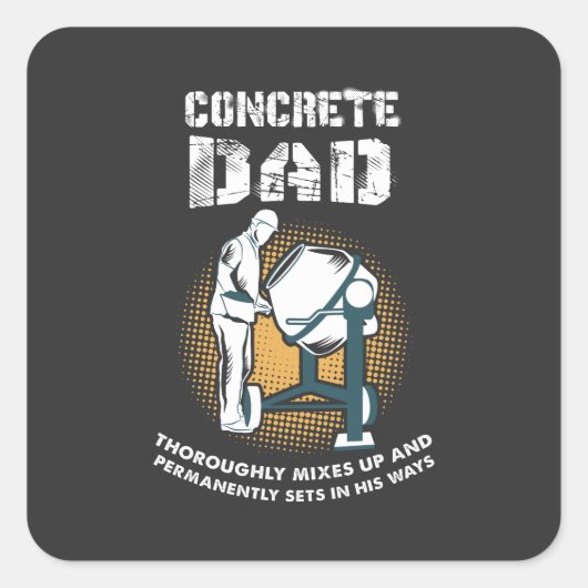 コンクリート作業者 – コンクリートパパ スクエアシール (正面)
