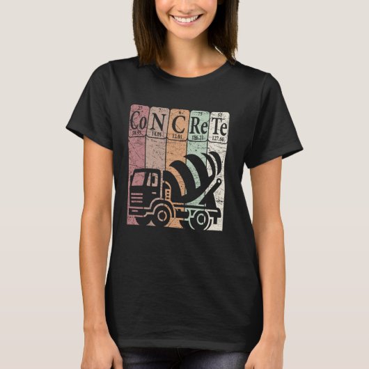 コンクリート周期表元素建設作業 Tシャツ (正面)