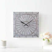 コンクリート太陽オンアクリル時計 スクエア壁時計 (ホーム)