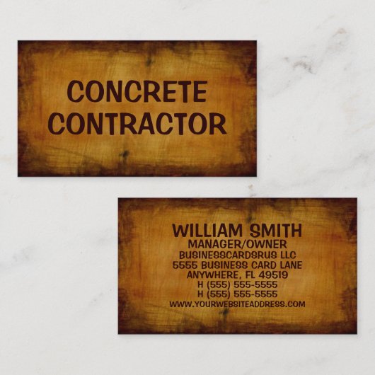 コンクリート契約者アンティーク名刺 名刺 (正面/裏面)