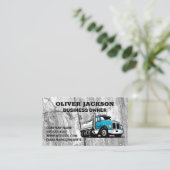 コンクリート背景 |ブルー建築ワークトラック 名刺 (スタンド正面)