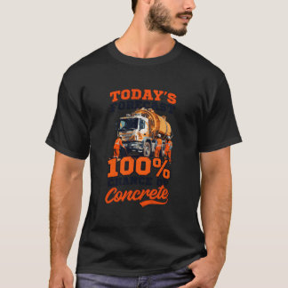 コンクリート舗装作業員100% Tシャツ