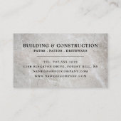 コンクリート表面、建物会社、建築業者 名刺 (裏面)