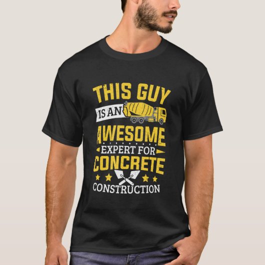 コンクリート製建築コンのセメント作業員 Tシャツ (正面)