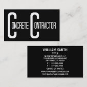 コンクリート請負業者ブラックシンプル名刺 名刺 (正面/裏面)