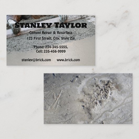 コンクリート&セメントソリューションカスタムビジネスカード 名刺 (正面/裏面)