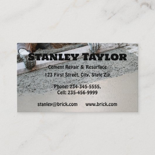 コンクリート&セメントソリューションカスタムビジネスカード 名刺 (正面)