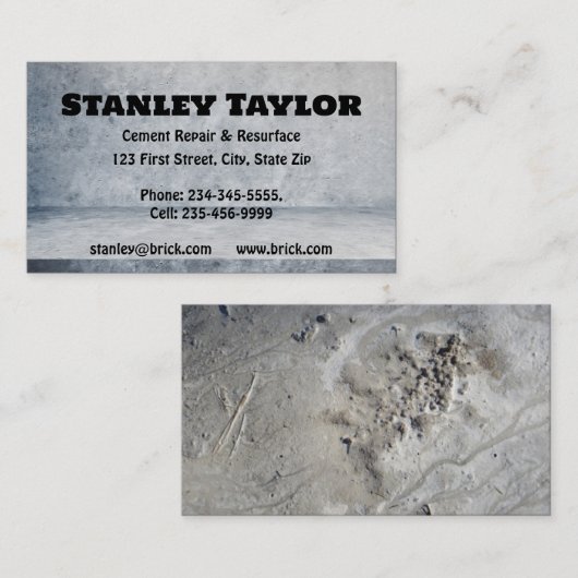 コンクリート&セメントソリューションカスタムビジネスカード 名刺 (正面/裏面)