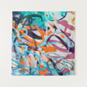 コンクリート、風化、壁擦り切れたが損傷し絵を描た。グルン タペストリー (正面(横))