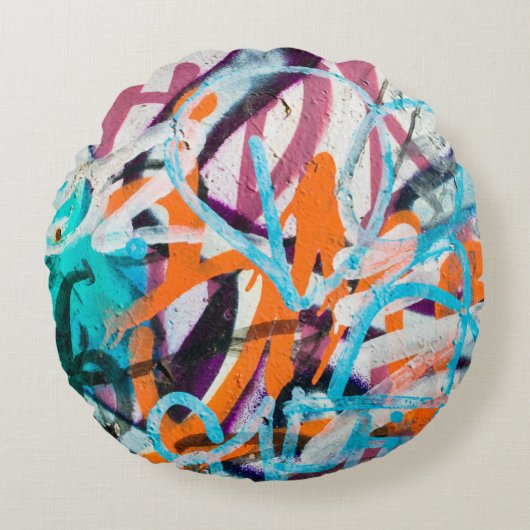 コンクリート、風化、壁擦り切れたが損傷し絵を描た。グルン ラウンドクッション (正面)