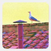 コンクレーブの午後のカモメ スクエアシール (正面)