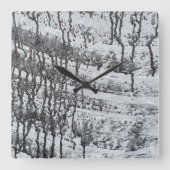 コンク絵を描リートの黒点 スクエア壁時計 (正面)