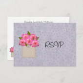 コンク Of Peonies ウェディング レセプション 返信カード 招待状 (正面/裏面)