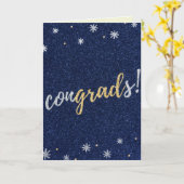 コングラードグリッター卒業カード カード (黄色い花)