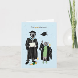 コングレーデーションズドッティドッグと子猫祝ズ カード