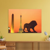 コンコルド広場；エッフェルタワー；オベリスク； キャンバスプリント (インサイチュ (リビング))