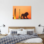 コンコルド広場；エッフェルタワー；オベリスク； キャンバスプリント (インサイチュ (寝室))