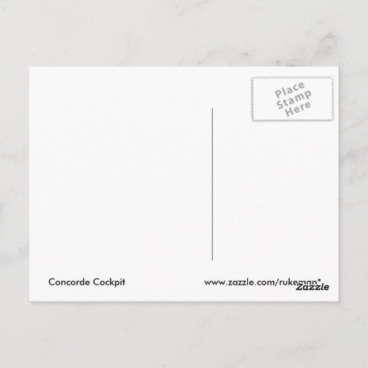 コンコルド操縦室のポストカード ポストカード (裏面)