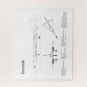 コンコルド - 航空機設計図面図 BD ジグソーパズル (縦)