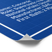 コンコルド – 飛行機の設計図スケッチ計画ABD ポスター (角)