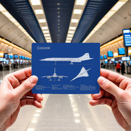 コンコルド – 飛行機の設計図スケッチ計画ABD ポストカード