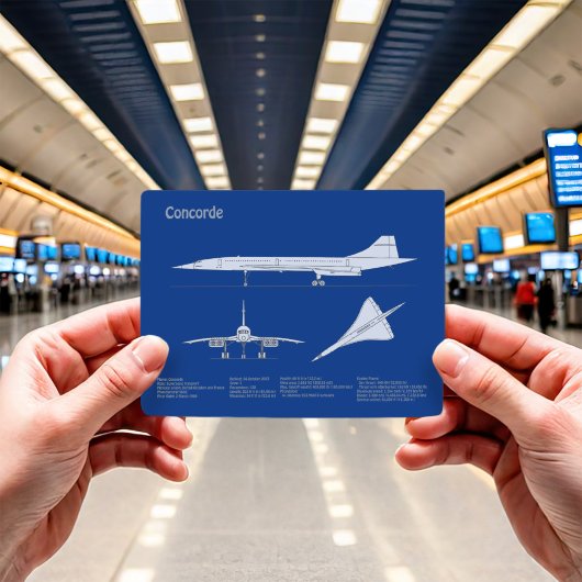 コンコルド – 飛行機の設計図スケッチ計画ABD ポストカード