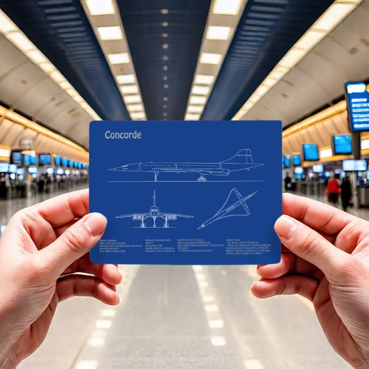 コンコルド – 飛行機の設計図スケッチ計画AD ポストカード