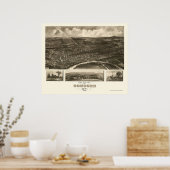 コンコード, NHパノラママップ – 1899 ポスター (キッチン)