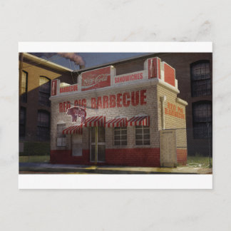 コンコードNCの歴史的なレッドピグBBQ ポストカード