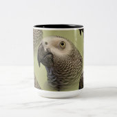 コンゴお洒落アフリカ灰色オウム ツートーンマグカップ (中央)