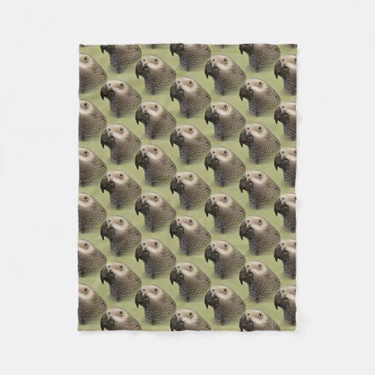 コンゴお洒落アフリカ灰色オウム フリースブランケット (正面)