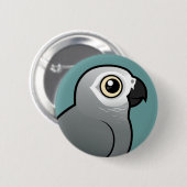 コンゴのアフリカ灰色 缶バッジ (正面&裏面)