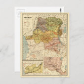 コンゴの地図(1896年) ポストカード (正面/裏面)