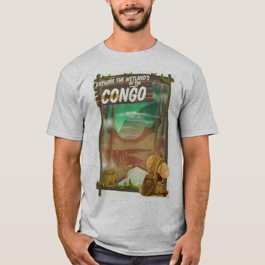 コンゴの湿地を探検する Tシャツ (正面)
