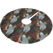 コンゴアフリカの灰色のオウムメリークリスマスツリー ブラッシュドポリエステルツリースカート (アングル)