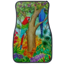 コンゴウインコのオウムのジャングル車のフロアマット