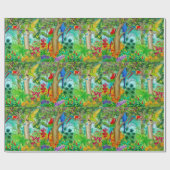 コンゴウインコのオウムの熱帯ジャングルの包装紙 ラッピングペーパー (フラット)