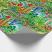 コンゴウインコのオウムの熱帯ジャングルの包装紙 ラッピングペーパー (角)