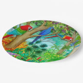 コンゴウインコのオウムの芸術のジャングルの紙皿 ペーパープレート (アングル)
