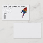 コンゴウインコのオウムの鳥の育成の心配ペット店 名刺 (正面/裏面)