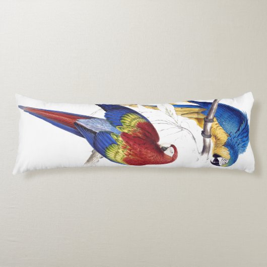 コンゴウインコのオウムの鳥の野性生物動物の抱き枕 ボディピロー (正面)