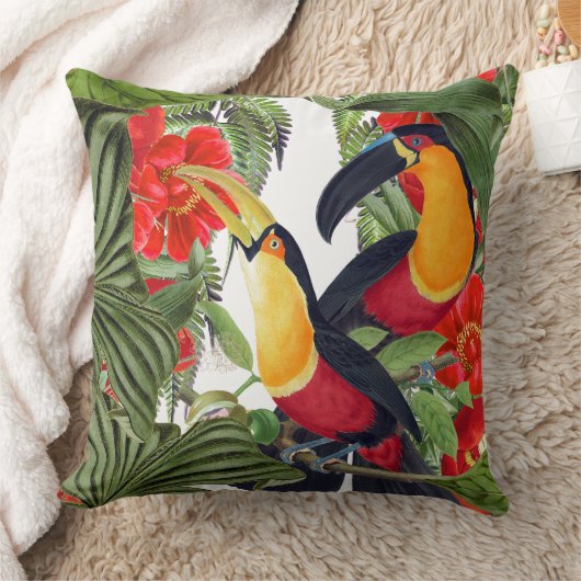 コンゴウインコのオウムのToucanの鳥の野性生物の装飾用クッション クッション (ブランケット)