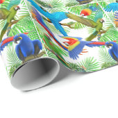 コンゴウインコのジャングルのオウムの包装紙 ラッピングペーパー (ロールコーナー)