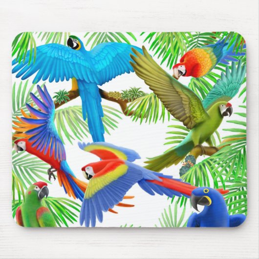 コンゴウインコのジャングルのマウスパッド マウスパッド (正面)