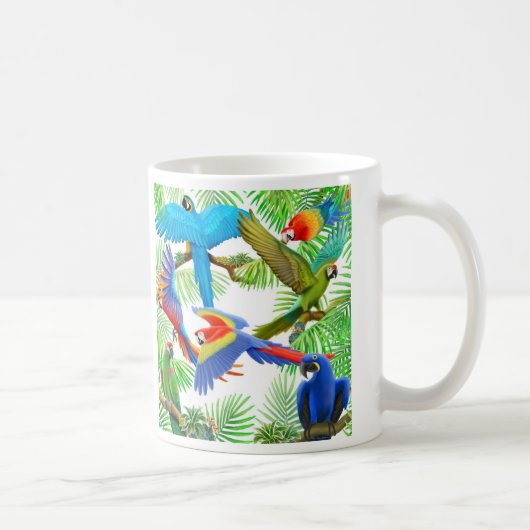 コンゴウインコのジャングルのマグ コーヒーマグカップ (右)