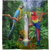 コンゴウインコの熱帯オウム シャワーカーテン (正面)